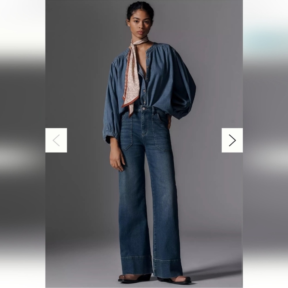 Anthropologie -pilcro Blue Flare Wide-Leg Jeans